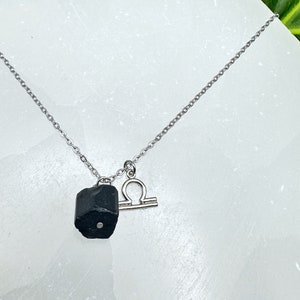 Zodiac Sign Necklace, Libra Necklace, Raw Crystal Zodiac Necklace, Zodiac Crystals, Zodiac Sign Gift, Libra Gifts, Libra Jewelry