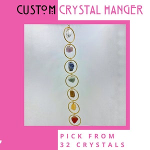 Hanging Crystal Decor | Chakra Hanger, Hanging Chakra Decor Meditation, 7 Chakra Stone Hanger, Raw Crystal Hanging Wall, Window Suncatcher