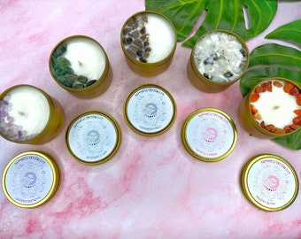 Zodiac Candle | Crystal Candle 4 oz, Candles with Crystals, Meditation Candles, Homemade Candles, Best Friend Gift, Bridesmaid Gift Candle