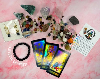 Crystal Confetti Scoop | Witchy Crystal Mystery Box, Mystery Crystal Box, Crystal Gift Box, Crystal Confetti Scoop,  Valentine Crystal Box