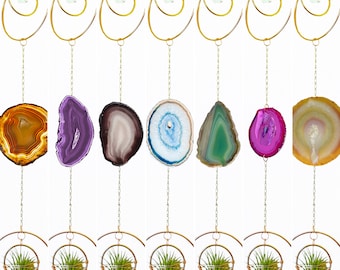 Air Plant Holder | Crystal Suncatcher, Crystal Sun Catcher Hanging Crystal, Crystal Prism Suncatcher, Dopamine Decor, Gift Plant Accessories