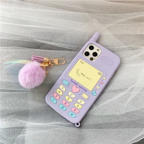 Cute iPhone case with keychain Etsy