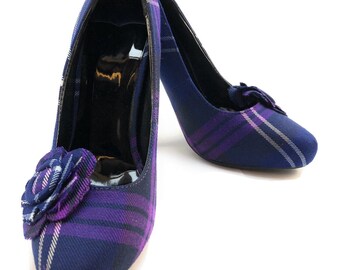 Scottish Heritage Of Scotland Tartan High Heels Shoes New Size 4