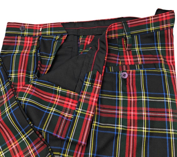 Tartan Black Stewart Trousers Size 44R 