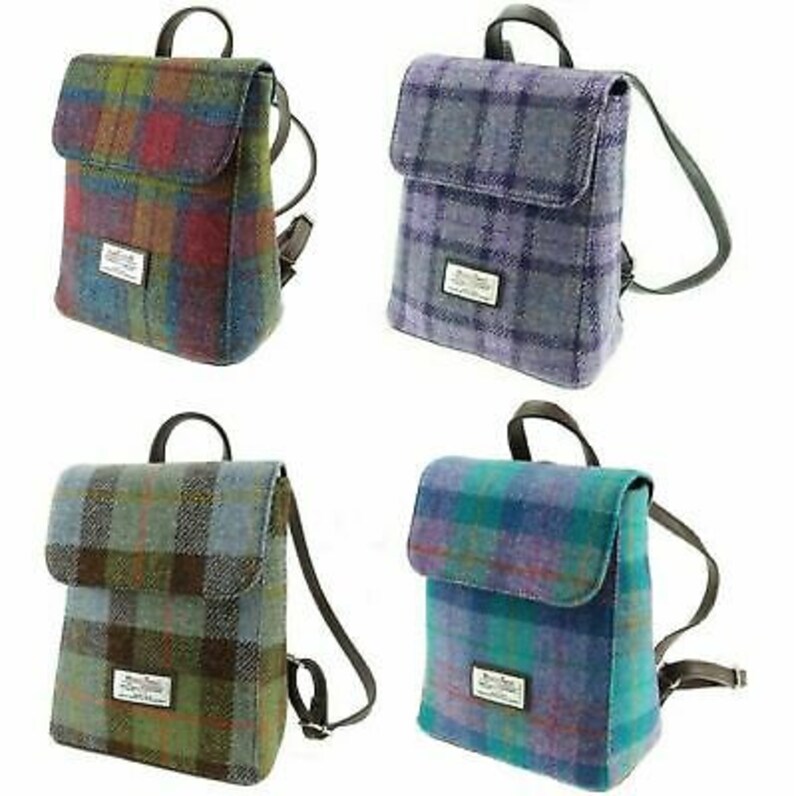 Lb1213 Harris Tweed #39;Tummel#39; Mini Backpack In Different Lb1213 Harris Tweed #39;Tummel#39; Mini Backpack In Different
