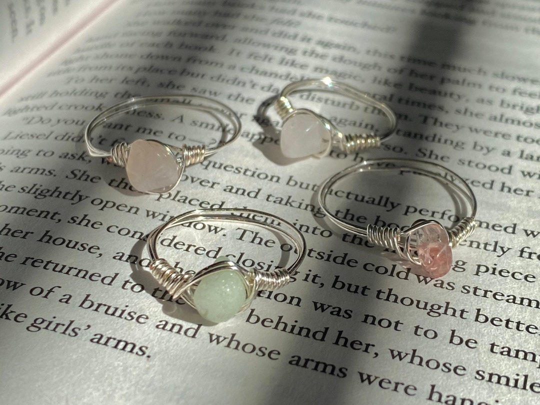 Silver Wire Wrapped Rings // Crystal Wire Rings // Wire Wrapped ...