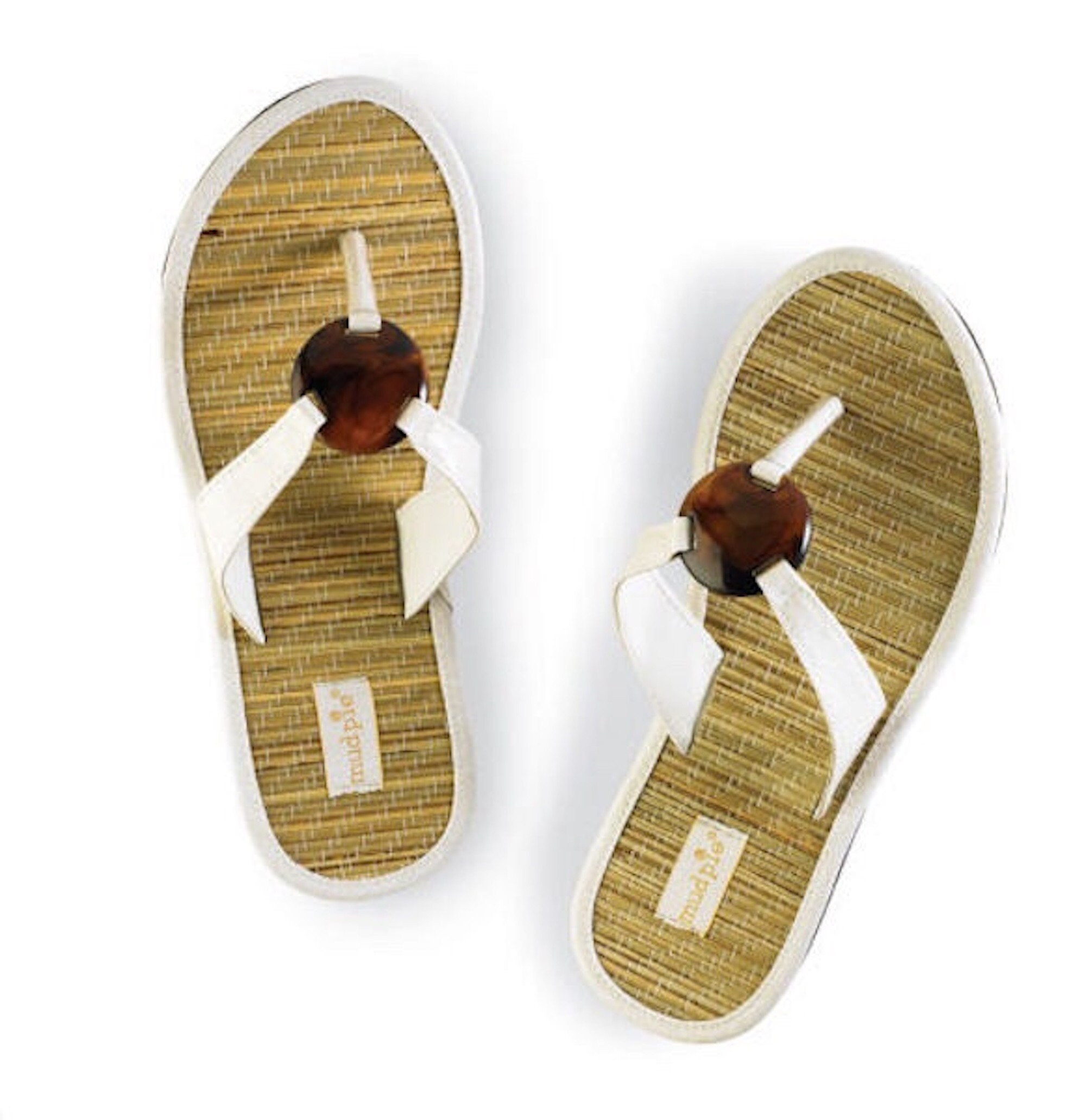 Mud Pie White Mist Tortoise Shell Flip Flops Size Small 5-6 | Etsy