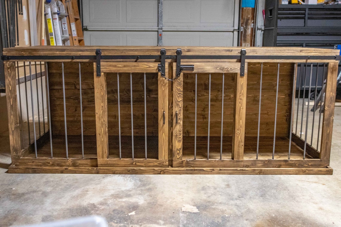 Image showcasing DIY Double Dog Crate Plans - Etsy