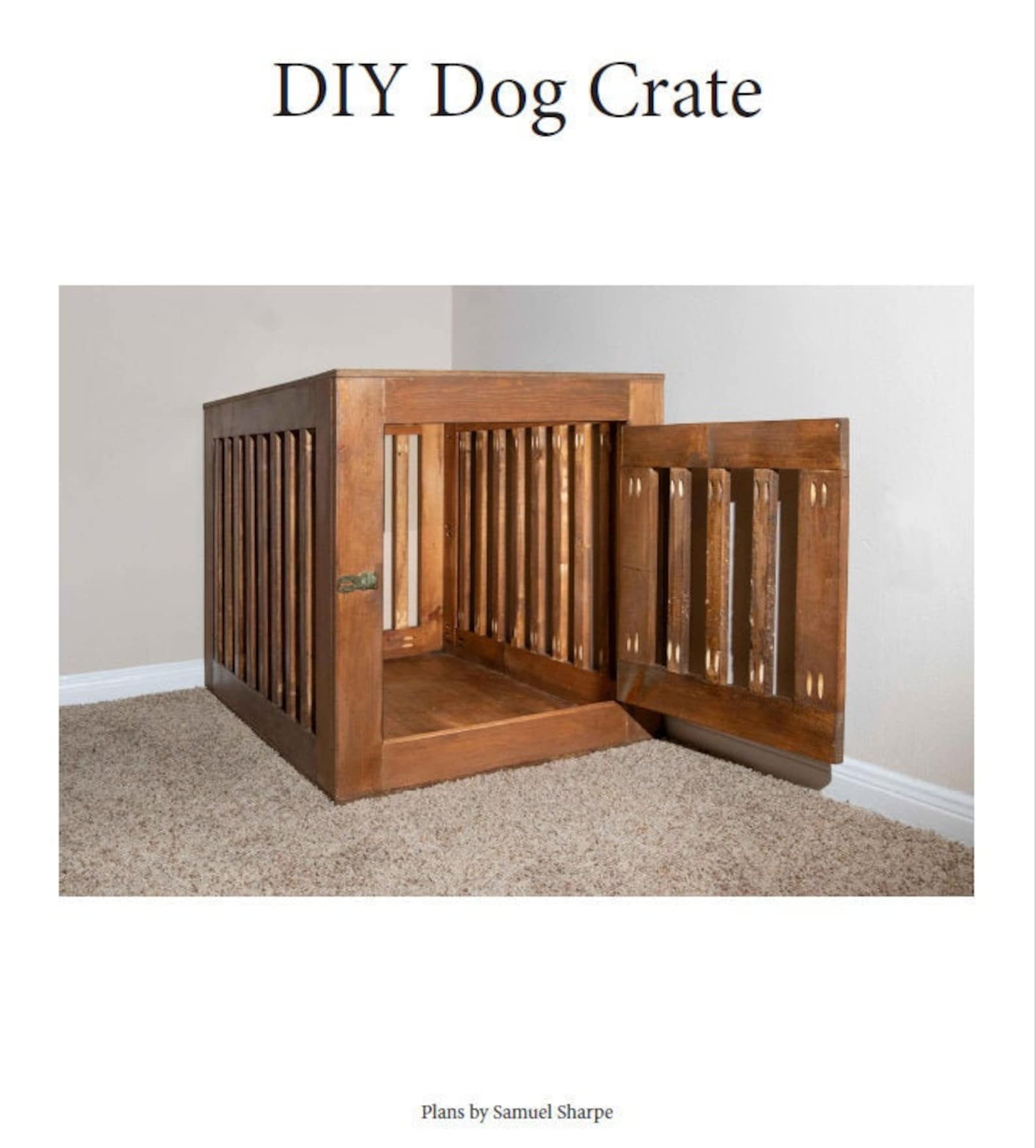 DIY Dog Crate Plans Etsy