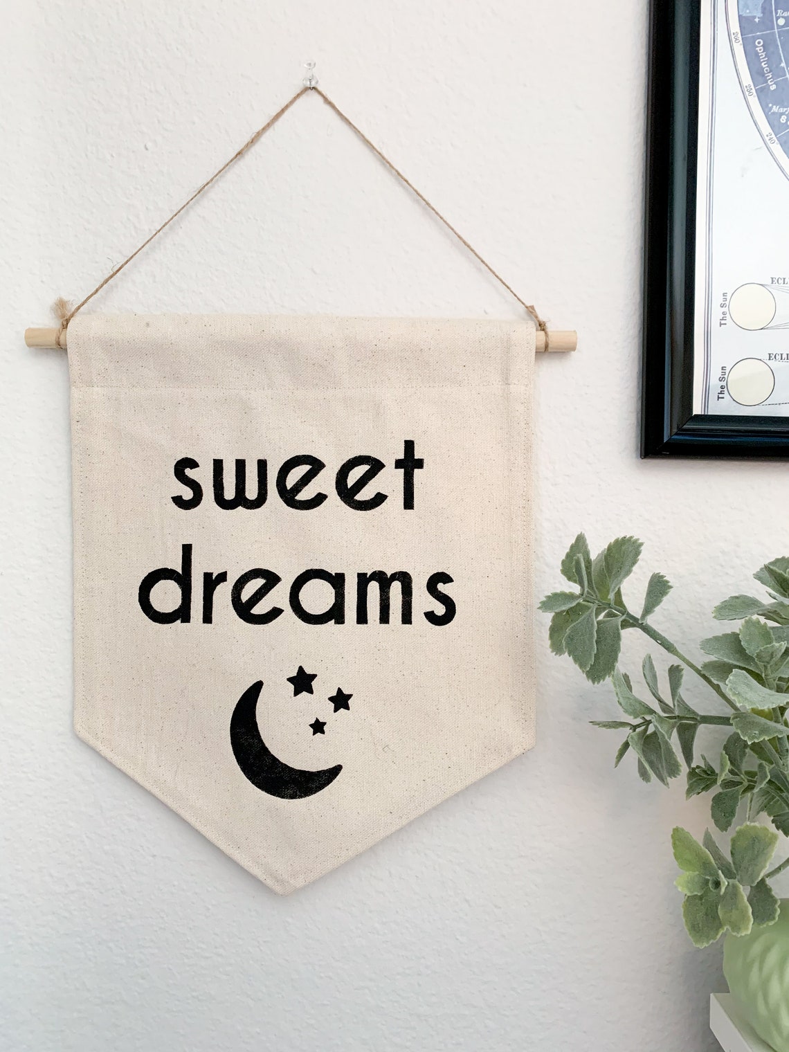 Sweet Dreams Canvas Wall Hanging Handmade Canvas Banner Etsy