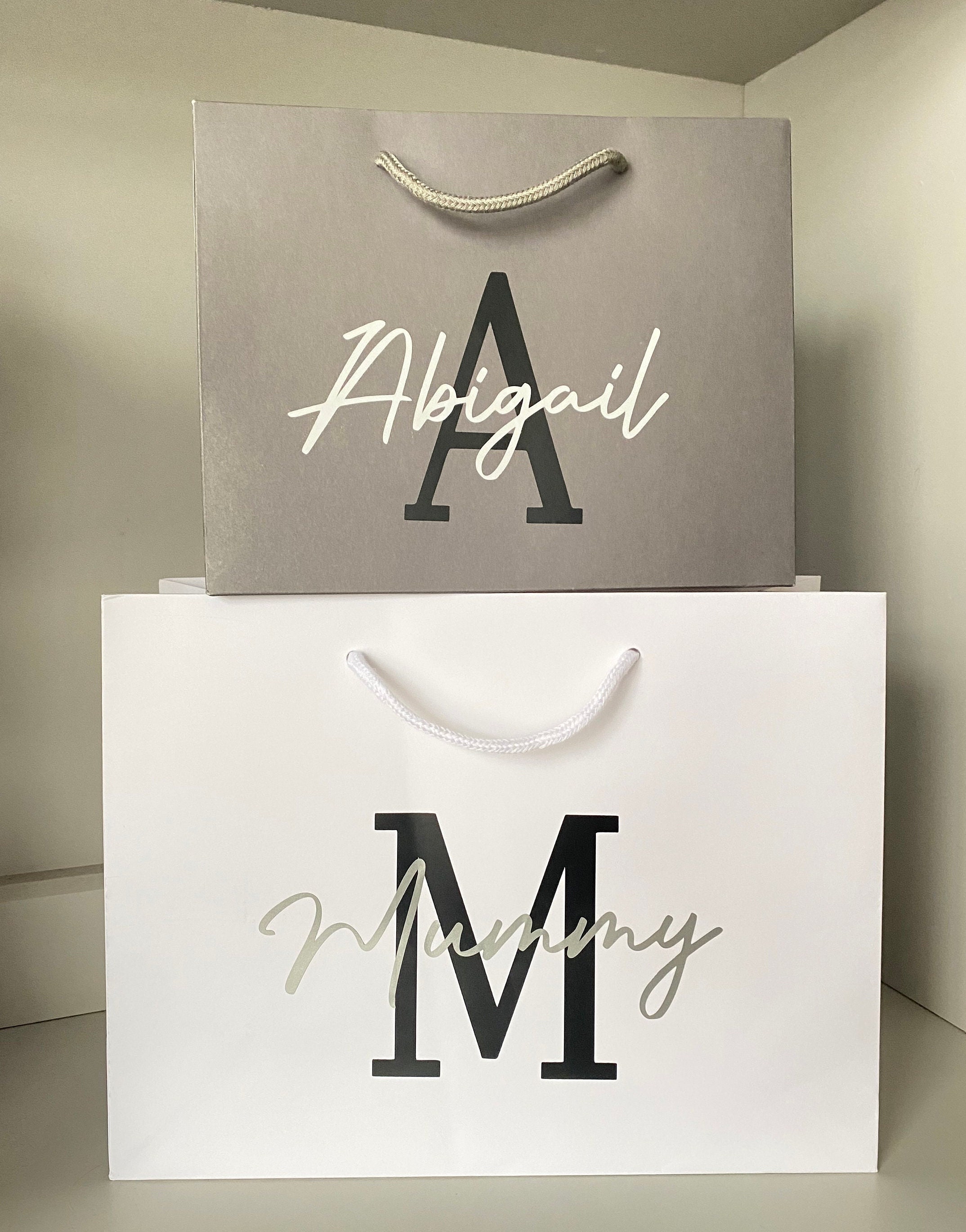 Personalised Gift Bag Name and Big Letter Gift Bags Kraft Etsy UK