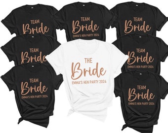 Junggesellinnenabschied Shirts, Braut Geschenk Team Braut Shirt, personalisierte Hen Party T-Shirts, Hen Party Hochzeitsfeier Tshirt Brautparty Shirts