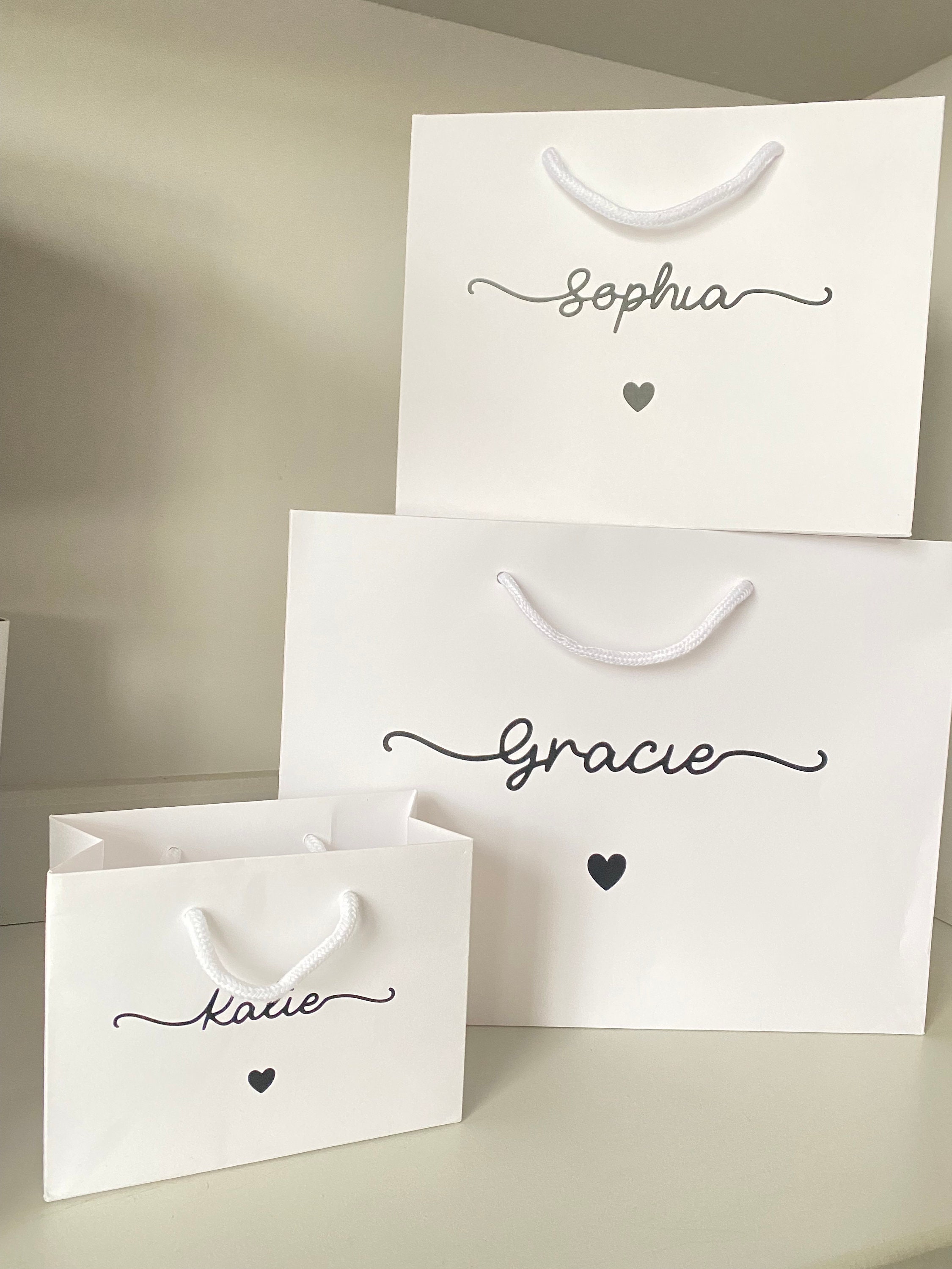 Personalised Gift Bag Name Gift Bags Kraft Black Grey & Etsy UK