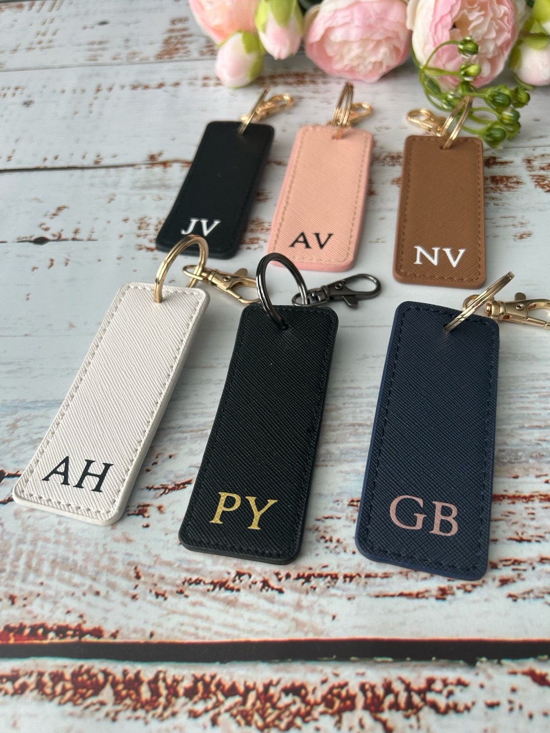 PERSONALISED KEYRING, Monogrammed Key Ring, Initials, Personalised Gift