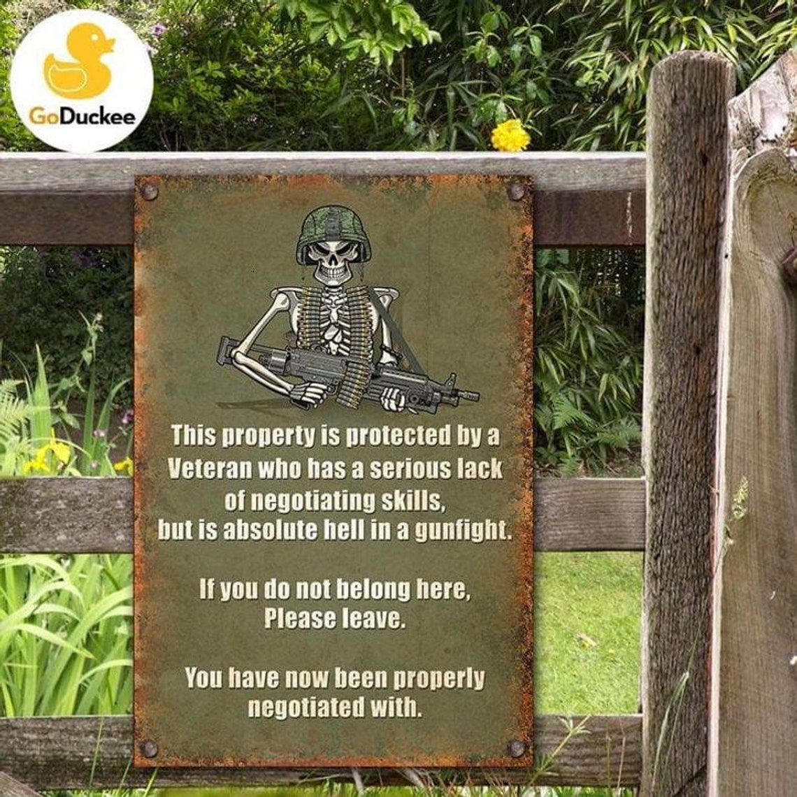 Veteran This Property Is Protected By A Veteran Metal Sign Etsy