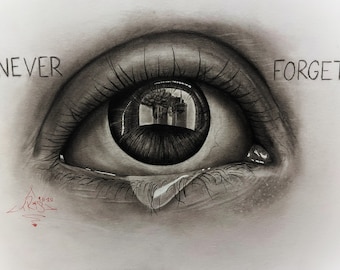 9/11 “Never Forget” Twin Towers Memorial Drawing