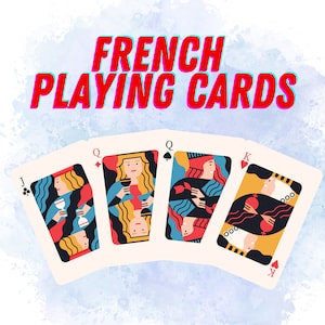 French Playing Cards, Set of 2 Poker Cards, Unique Playing Cards, Classic Playing Cards Deck, Card Games, French Suited Playing Card