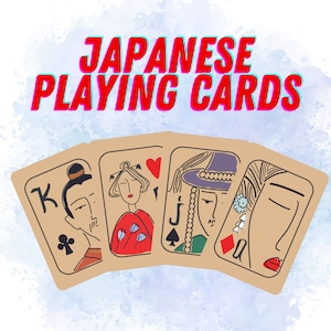 Set di 2 carte da gioco giapponesi, carte da gioco uniche, mazzo di carte da gioco, estetica giapponese, vintage giapponese, giochi di carte, regalo di Natale