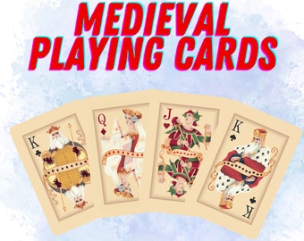 Medieval Playing Cards, Set of 2 Poker Cards, Unique Playing Cards, Classic Playing Cards Deck, Deck of Cards, Card Games, Christmas Gift