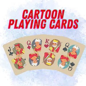 Cartoon Playing Cards, Set of 2 Poker Cards, Unique Playing Cards, Classic Playing Cards Deck, Deck of Cards, Card Games, Christmas Gift