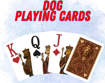 Dog Playing Cards, Set of 2 Poker Cards, Dog Art, Unique Playing Cards, Collectible Playing Cards, Deck of Cards, Dog Gifts, Christmas Gift