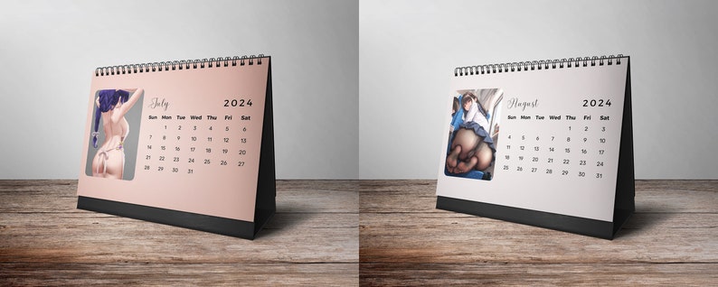 Booty Calendar, 2024 Desk Calendar, 2024 Anime Calendar, Erotic
