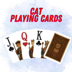 Cat Playing Cards, Set of 2 Poker Cards, Unique Playing Cards, Collectible Playing Cards, Collectible Deck, Card Games, Christmas Gift