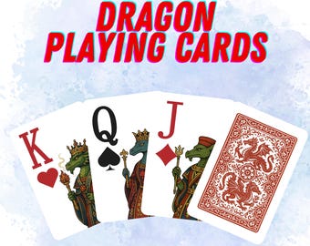 Dragon Playing Cards, Set of 2 Poker Cards, Unique Playing Cards, Collectible Playing Cards, Collectible Deck, Card Games, Christmas Gift
