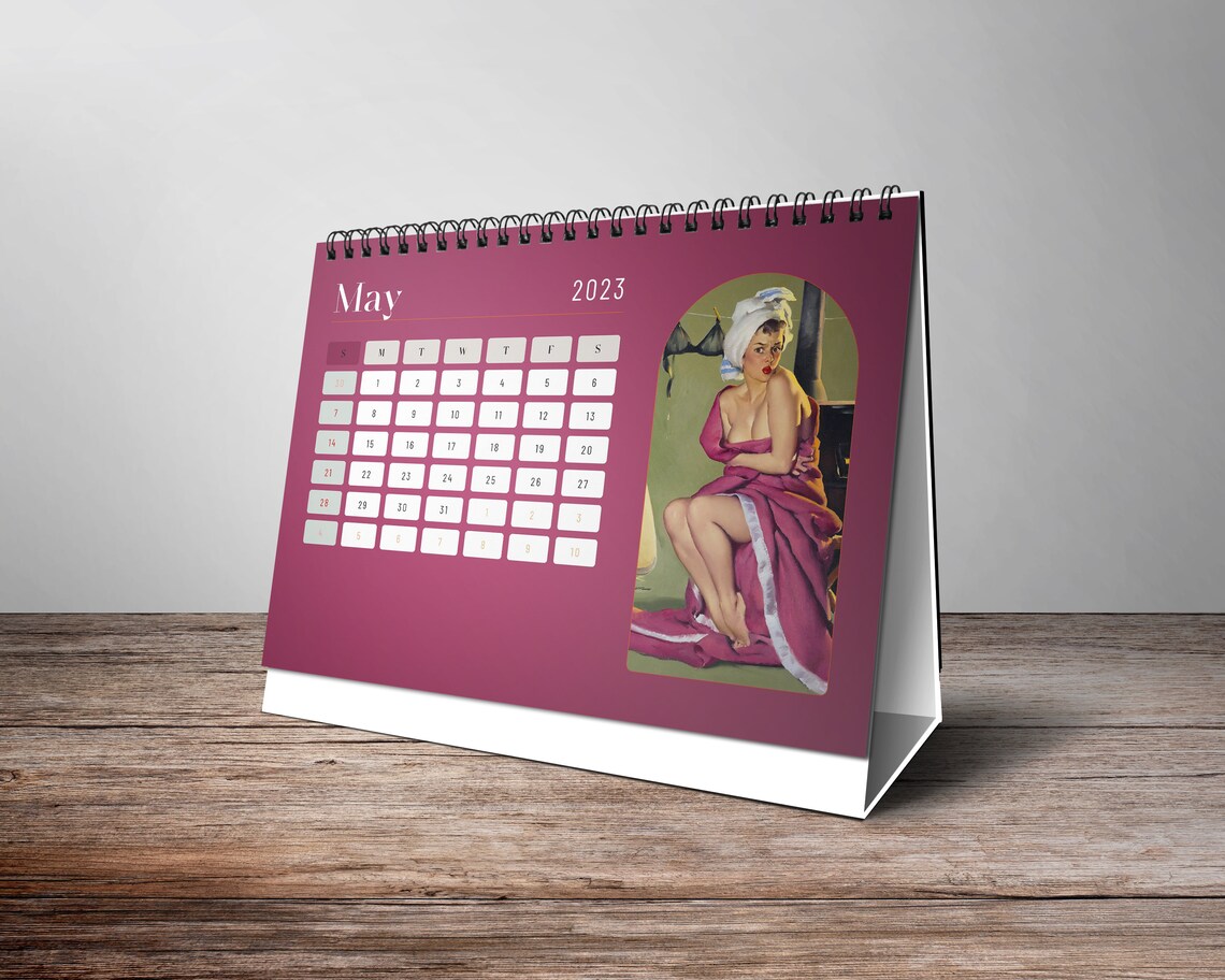 2023 Desk Calendar Pin Up Girl Calendar Erotic Calendar Etsy