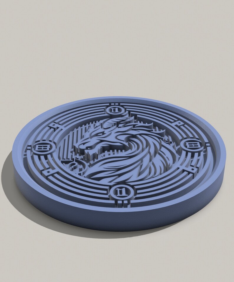 Dragon Medallion Dnd STL Files to Print in 3D Etsy