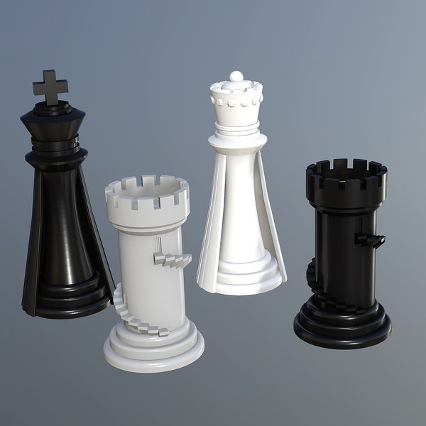 3D Original CHESS SET - STL files for 3D printers and Cnc routers