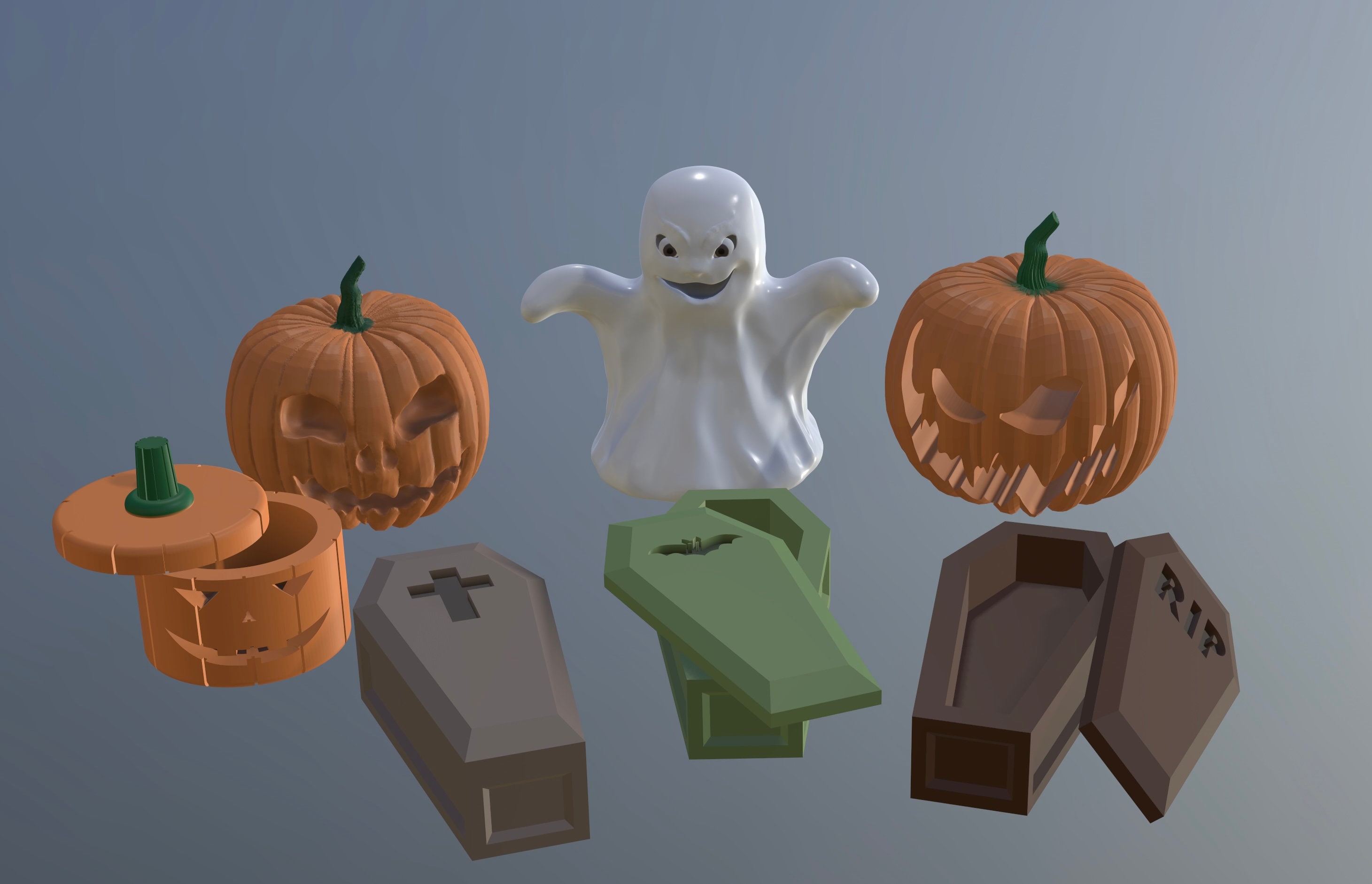 HALLOWEEN PACK 7 STL Model Files to Print in 3D Etsy