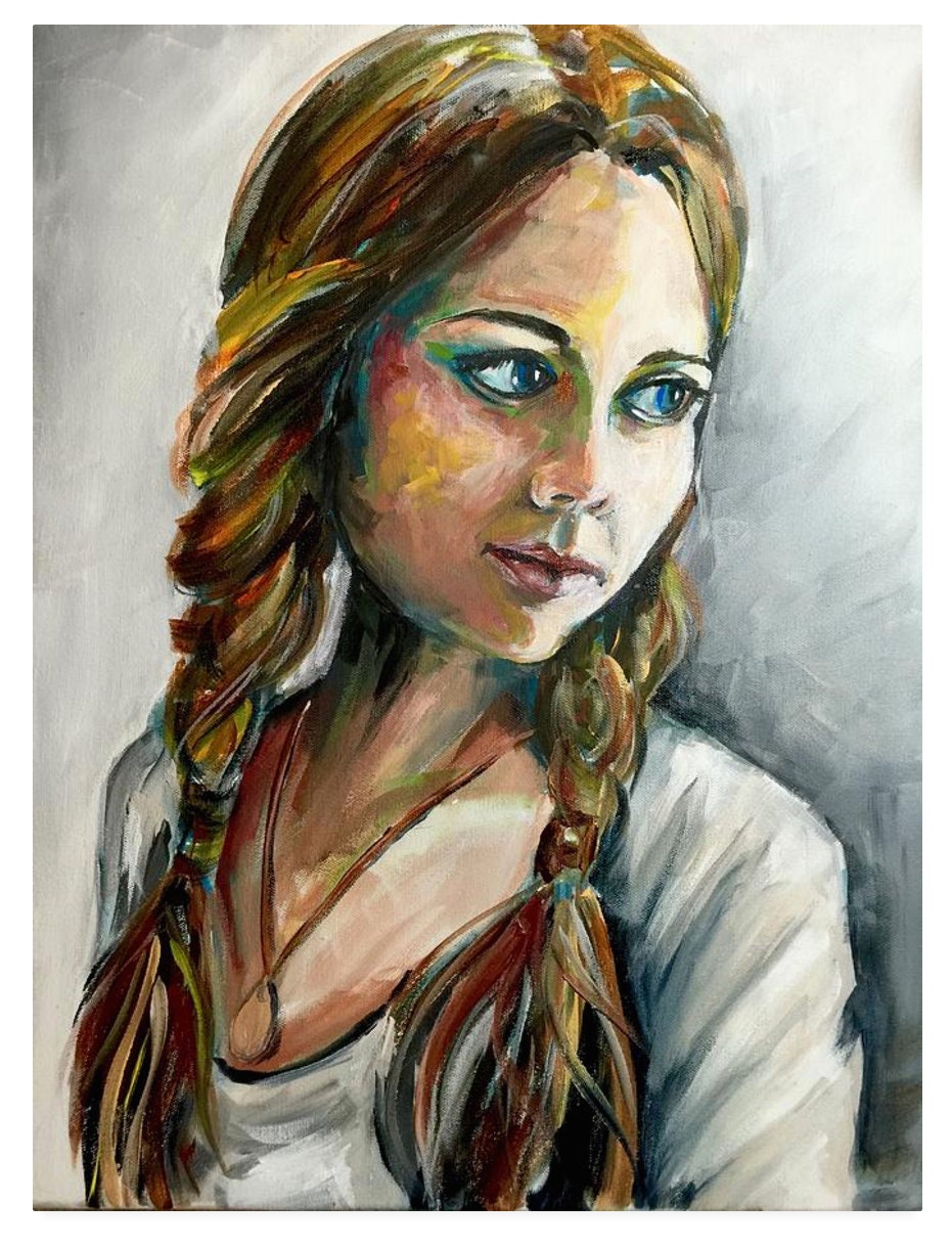 Hand Painted Portrait on Canvas Etsy UK