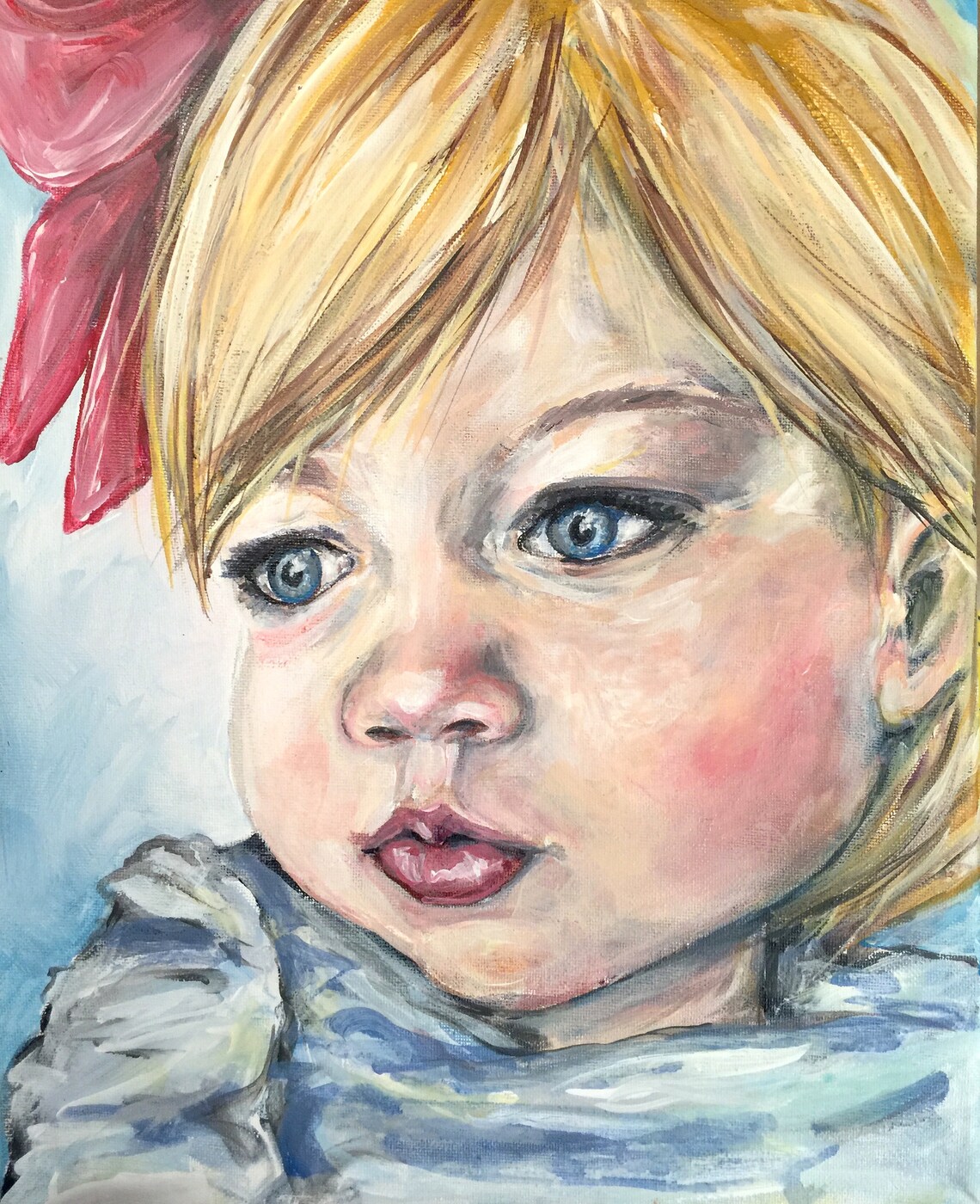 Hand Painted Portrait on Canvas Etsy UK
