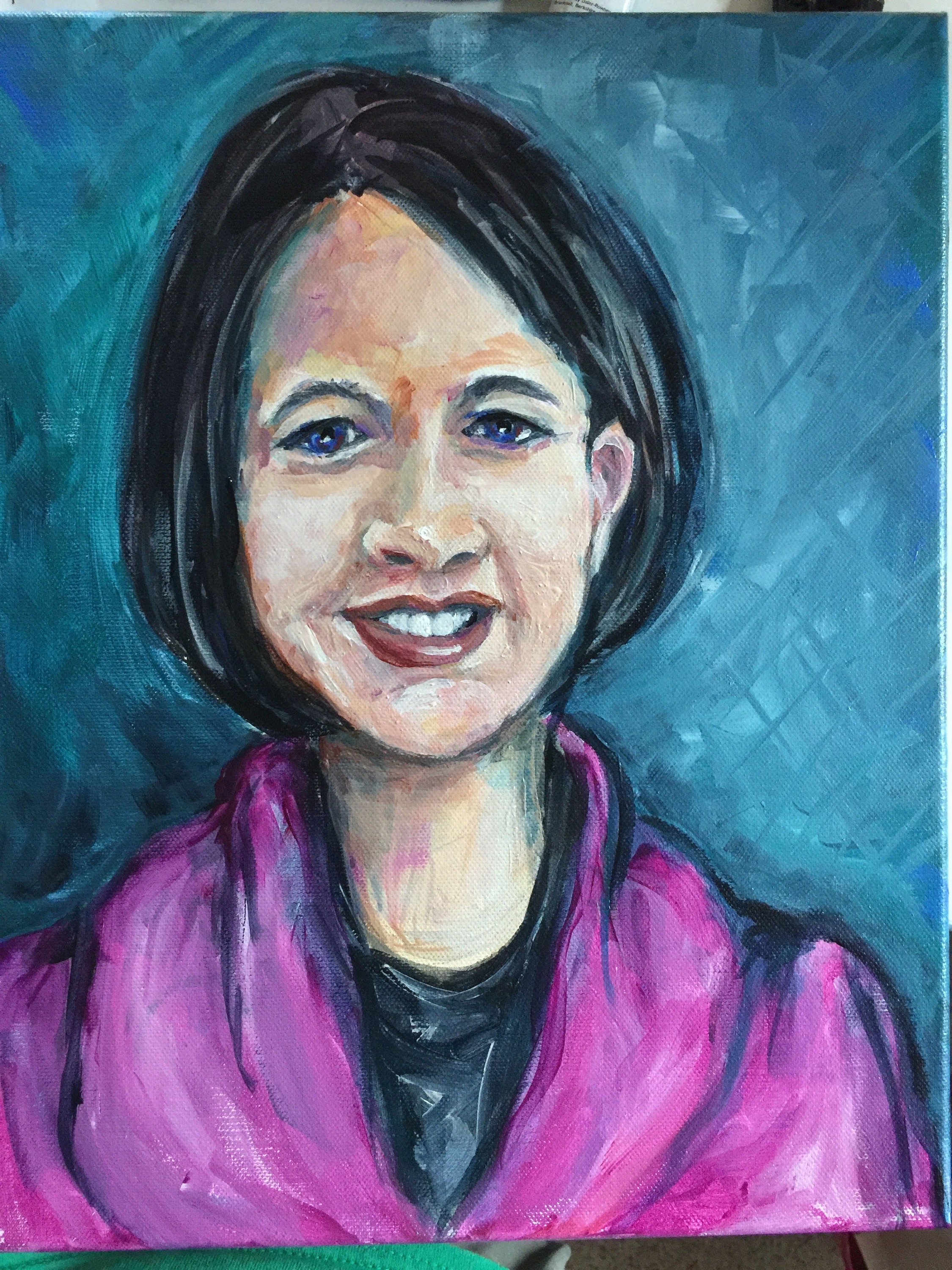 Hand Painted Portrait on Canvas Etsy UK