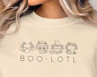 Sweatshirt d'Halloween Kawaii Axolotl : Pull d'automne « Boo-lotl »