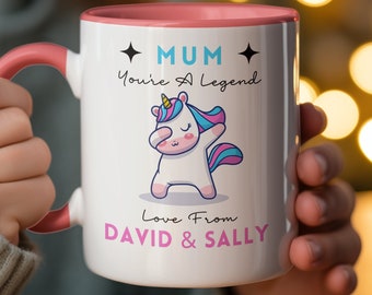 Personalized Mum Coffee Mug: Custom Kids Name, Mother's Day Gift