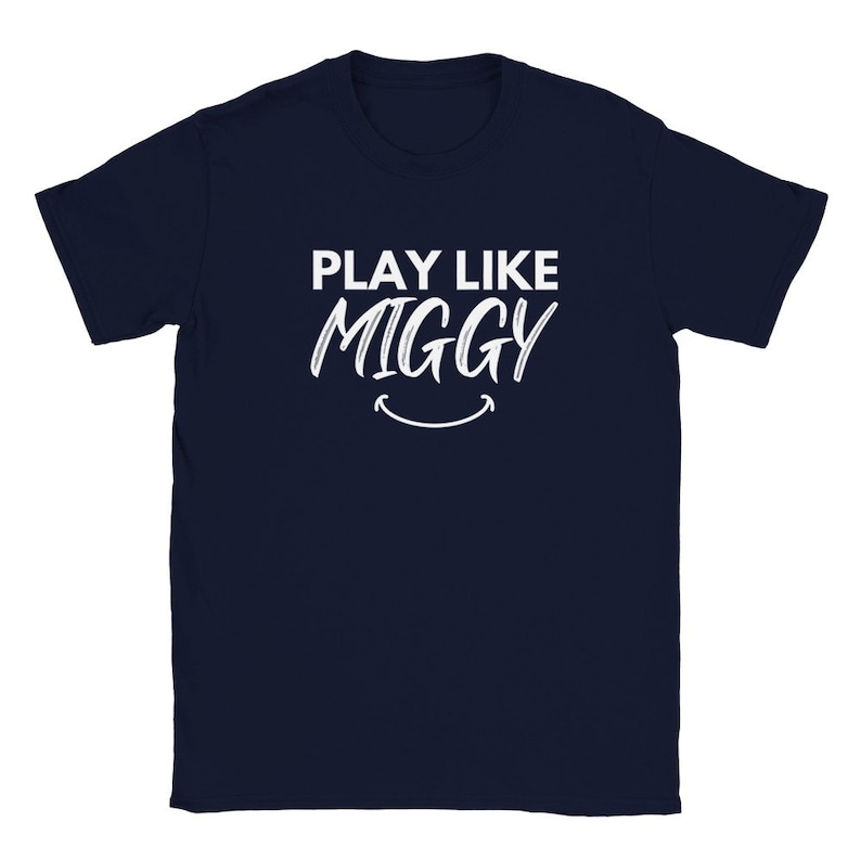 Newcastle United Youth Tee: "Play Like Miggy" Football Shirt Navy
