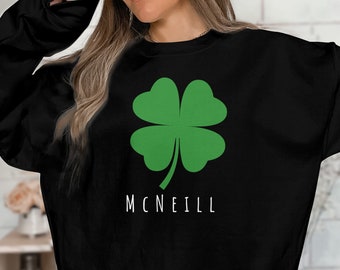 Felpa personalizzata per il giorno di San Patrizio: maglietta irlandese personalizzata con trifoglio