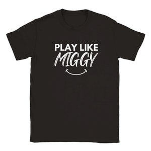 Newcastle United Youth Tee: "Play Like Miggy" Football Shirt Black
