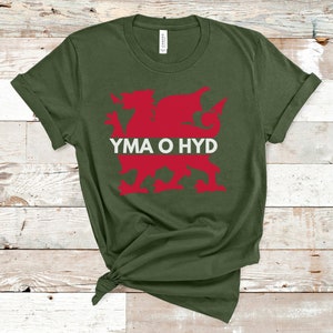 Yma O Hyd Welsh Dragon t shirt, Welsh Quotes, Wales Gift, Welsh Gift, Welsh Football, Wrexham, Cymru t-shirt, Welsh Dragon