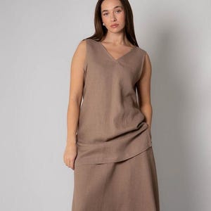 Débardeurs en lin pour femmes, Hauts en lin sans manches pour femme, Hauts en lin oversize pour femmes, Hauts Lien pour femmes grandes tailles, Haut en lin décontracté