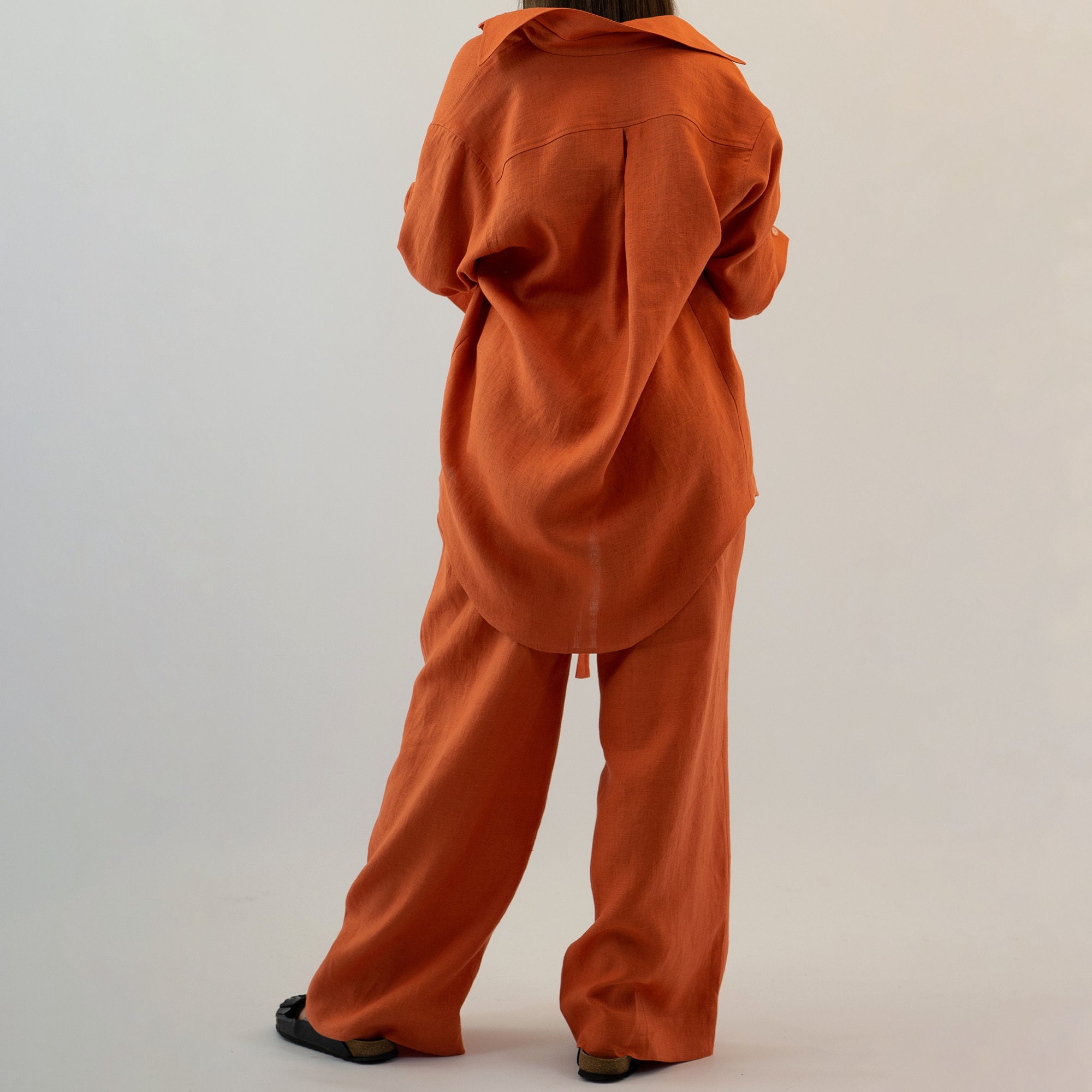 Leinen Set Damen - Bequemer 2-teiliger Freizeitanzug Für Sommer