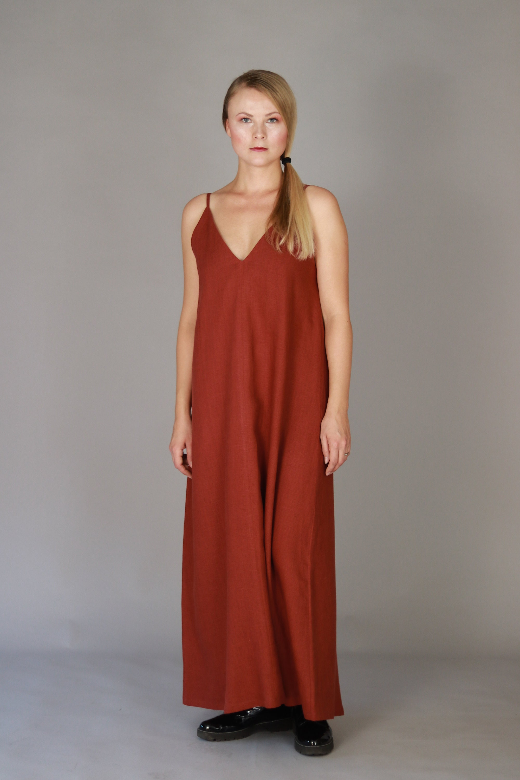 Brick colored dress cheap
