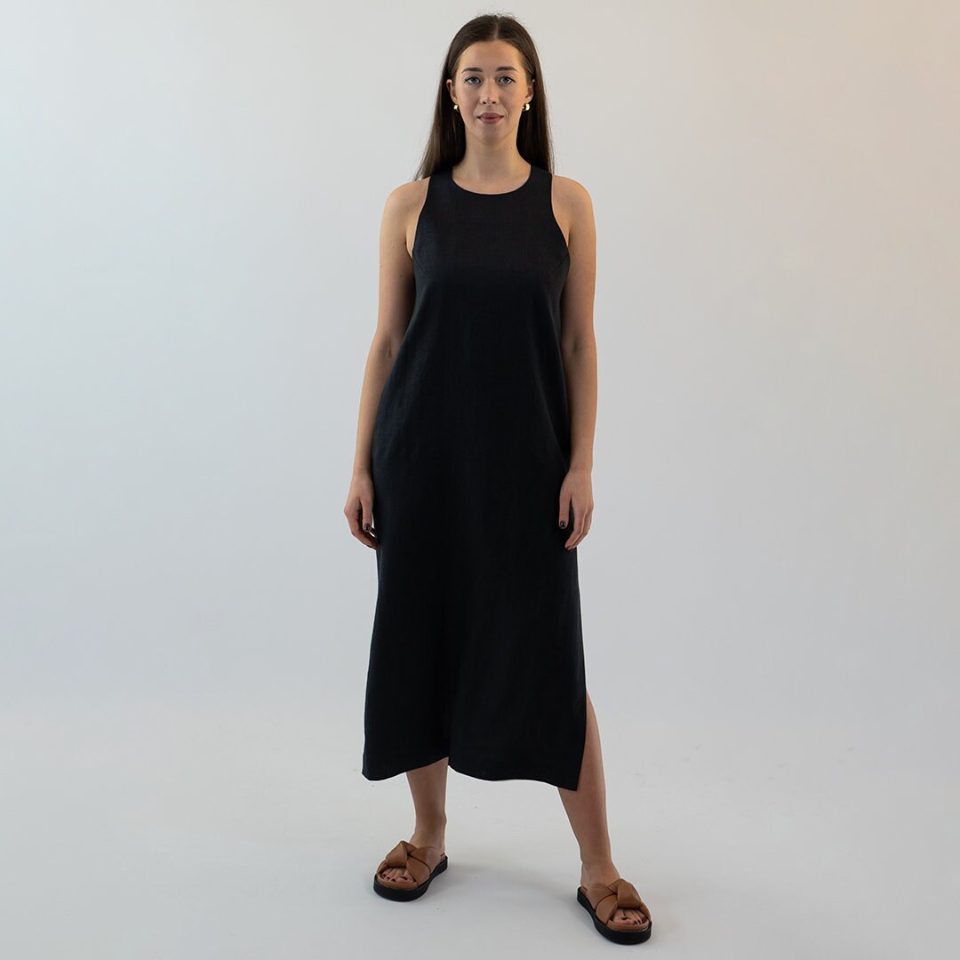 Spegati with jacket orange linen dress main image 1