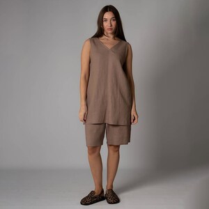 Linen Women&#39;s Shorts: Wide Leg Summer Beach Shorts with Pockets