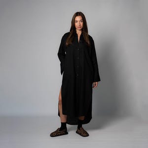 Maxi Linen Shirt Dress, Button Down Dress, Loose Fit Linen Shirt Dress, Fashionable Dress Shirt, Woman Dressed Summer Clothes, Linen Clothe