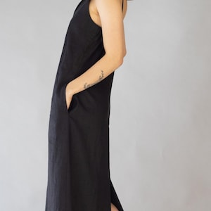 Sleeveless Linen Maxi Slip Dress, V-neck Summer Dress, Long Women Gown -  Etsy