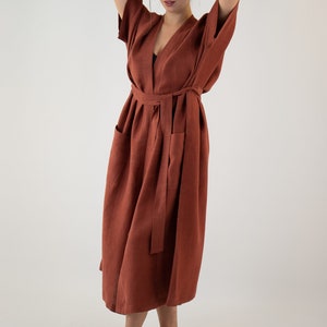 Ready to Ship, Women linen robe, Loungewear Women Kimono, Robes for Women, Long kimono robe, Linen Gauze Robe, Dressing Robe Linen
