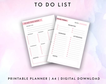 To do list pack | Printable to do list to stay organized | Daily and Weekly to do list